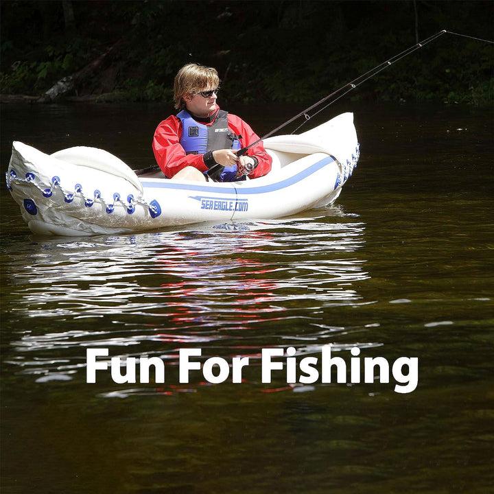 Sea Eagle 370 Pro 3 Person Inflatable Kayak Canoe Boat w/ Paddles (Open Box) - VMInnovations