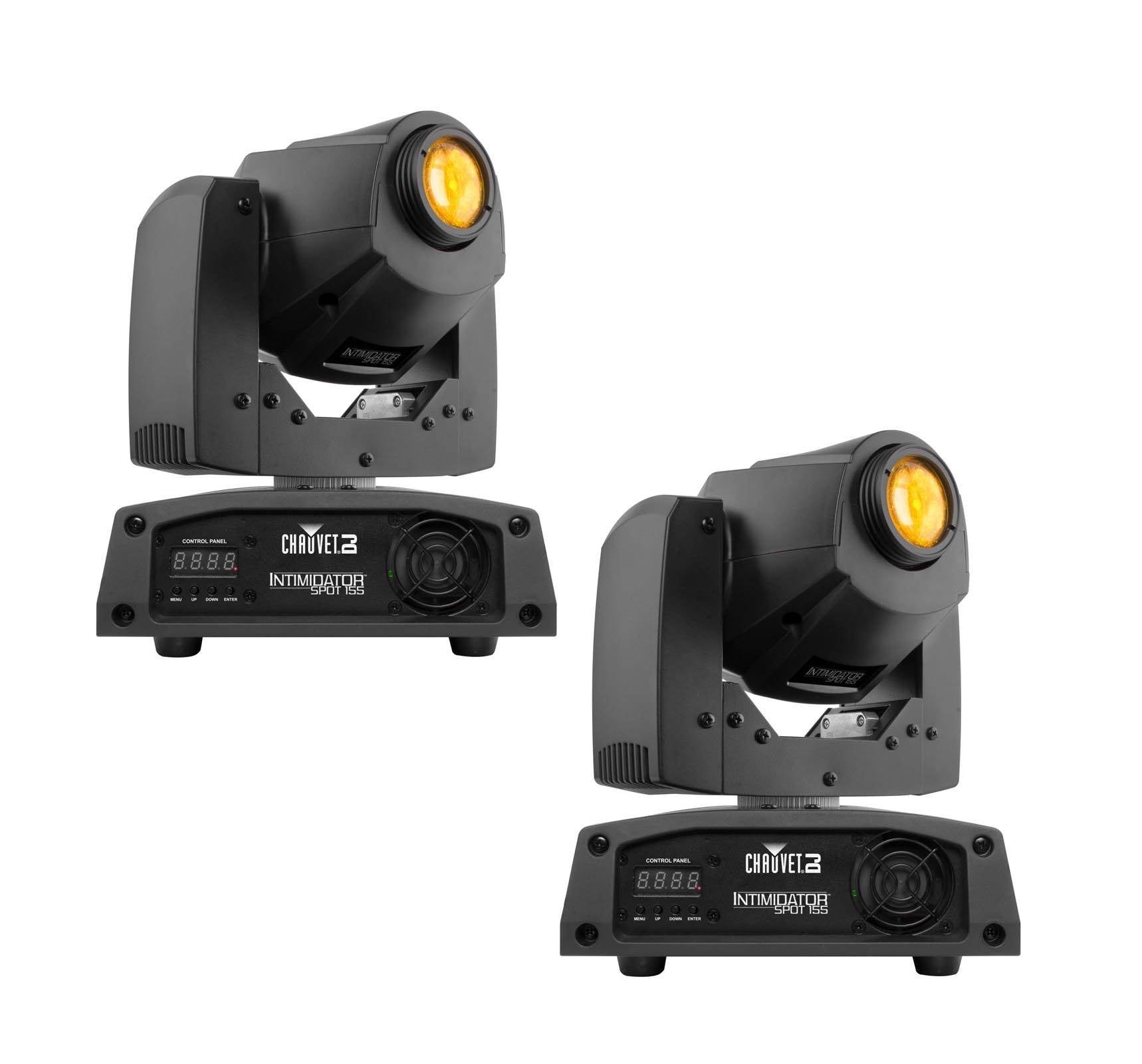 2) Chauvet DJ Intimidator Spot 155 LED DMX Moving Head Spot Lights w/ 9 Gobos
