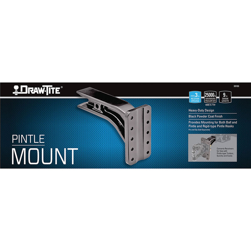Draw-Tite 38186 Pintle Hook Mounting Plate for 3 Inch Trailer Hitch Receiver