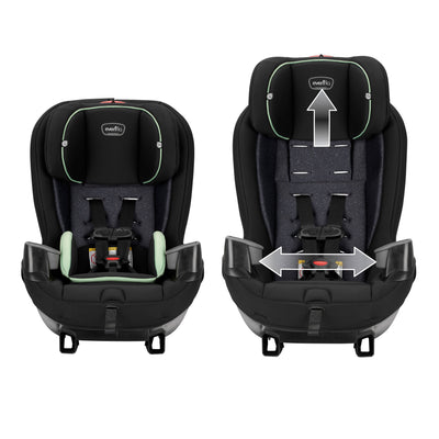 Evenflo Stratos 65 Forward/Rear Facing Convertible Car Seat, Pikes Peak Black