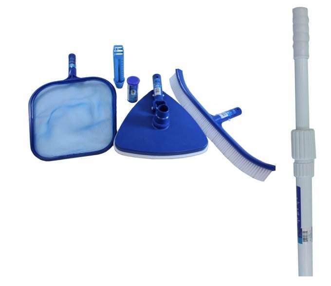 Hydro Tools Premium Swimming Pool Maintenance Kit + Strips + Telescopic Pole