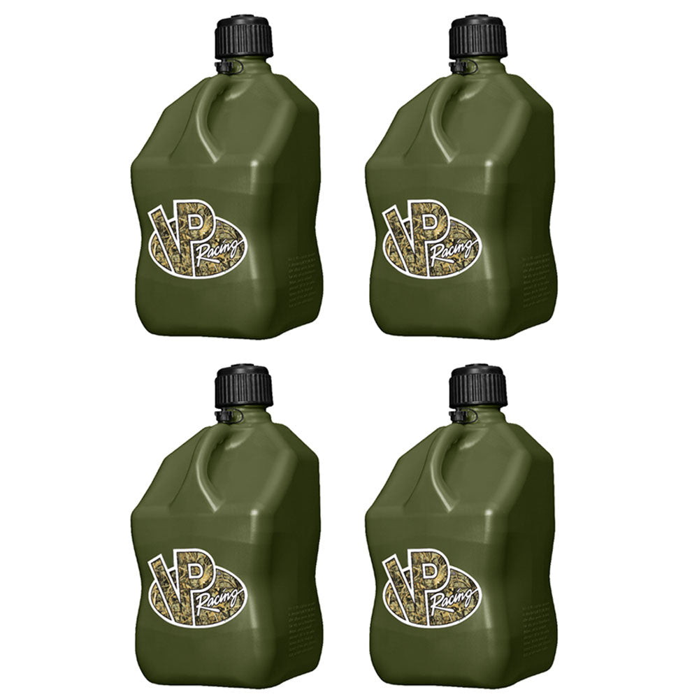 VP Racing Motorsport 5.5 Gallon Square Plastic Utility Jugs, Camo (4 Pack)