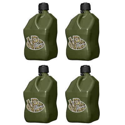 VP Racing Motorsport 5.5 Gallon Square Plastic Utility Jugs, Camo (4 Pack)