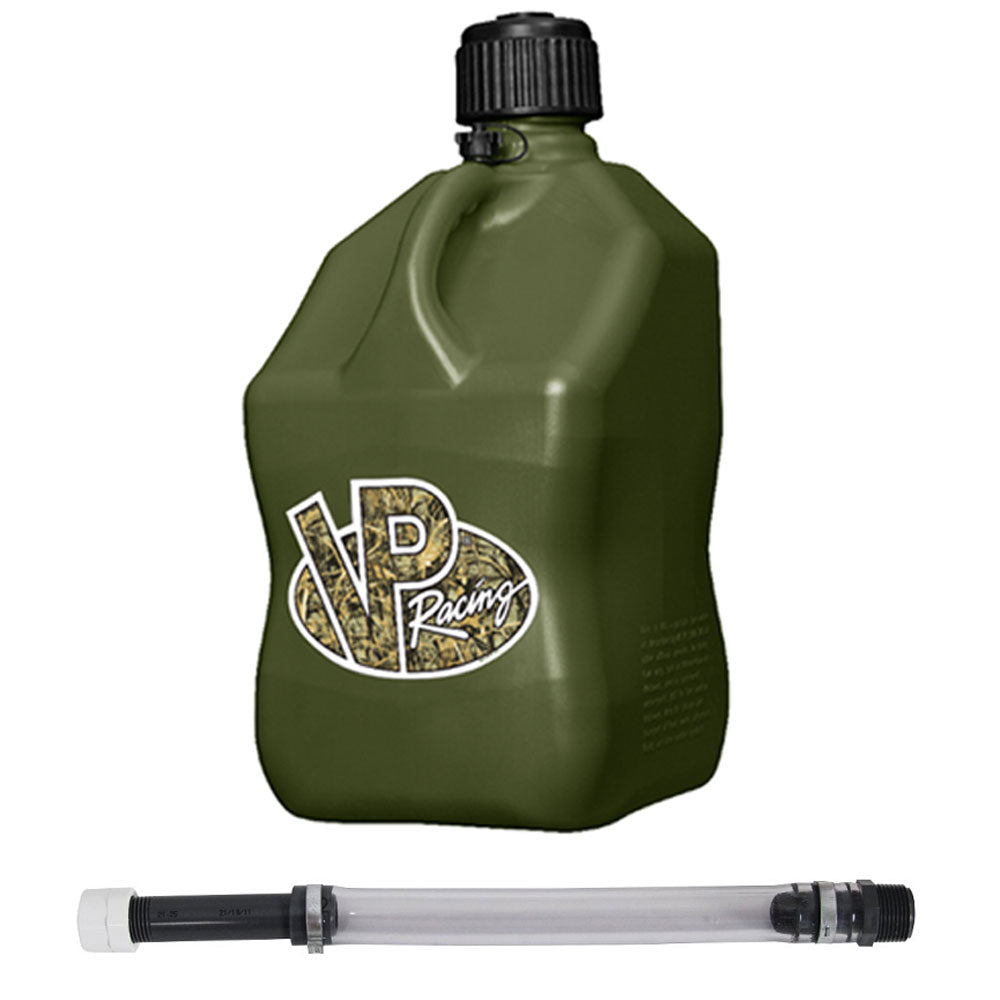 VP Racing Fuels 5.5 Gallon Motorsport Plastic Utility Jug and 14 Inch Hose, Camo