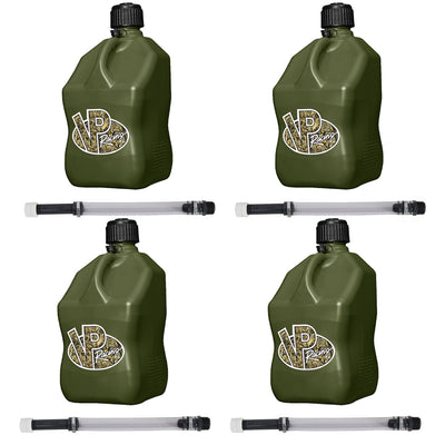 VP Racing Fuels 5.5 Gallon Utility Jugs with Deluxe Filler Hoses, Camo (4 Pack)