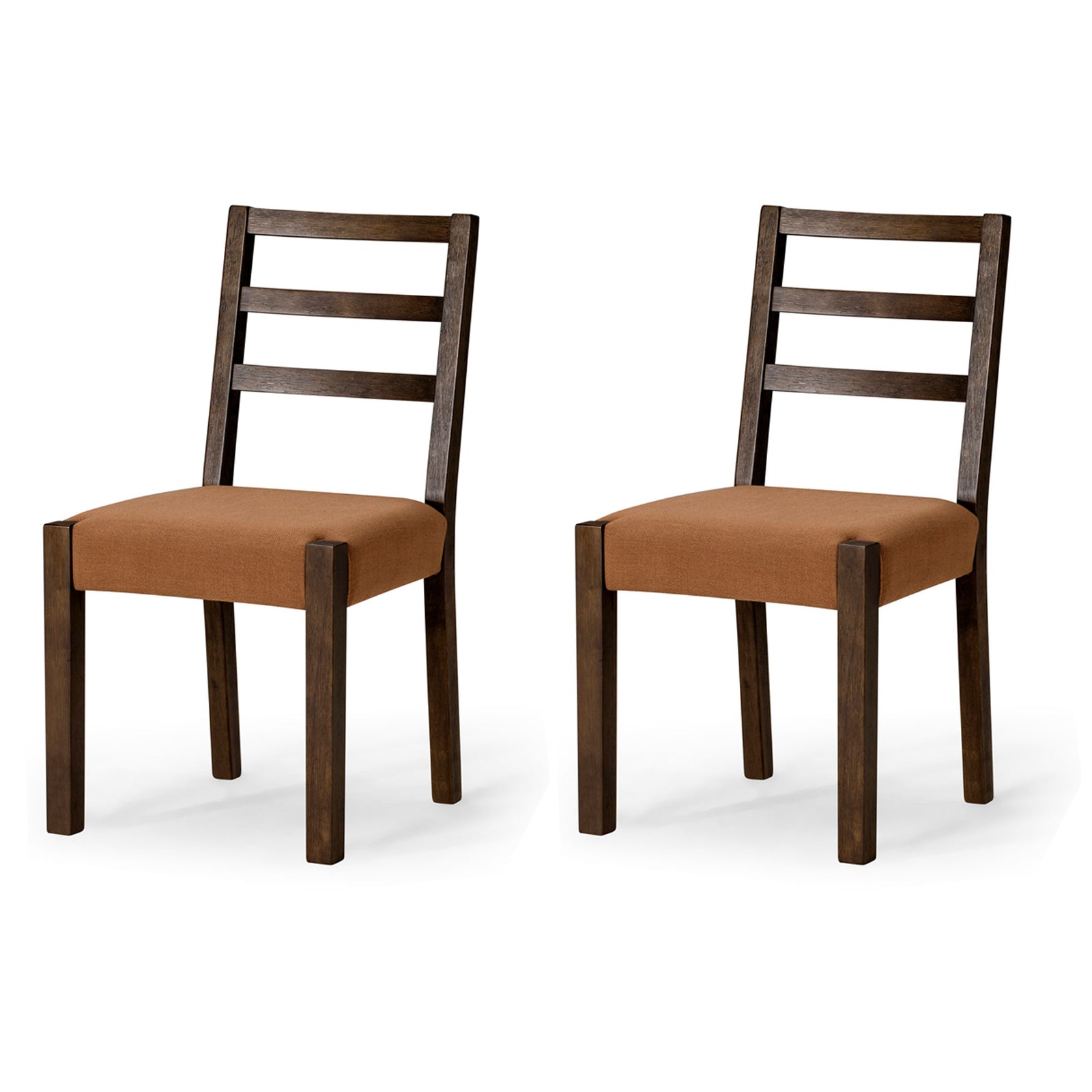 Maven Lane Willow Rustic Dining Chair, Brown with Clay Canvas Fabric, Set of 2 - VMInnovations