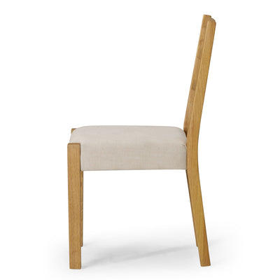 Maven Lane Willow Rustic Dining Chair, Natural with Taupe Linen Fabric, Set of 6