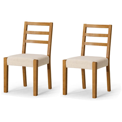Maven Lane Willow Dining Chair, Natural with Taupe Fabric, Set of 2 (Open Box) - VMInnovations