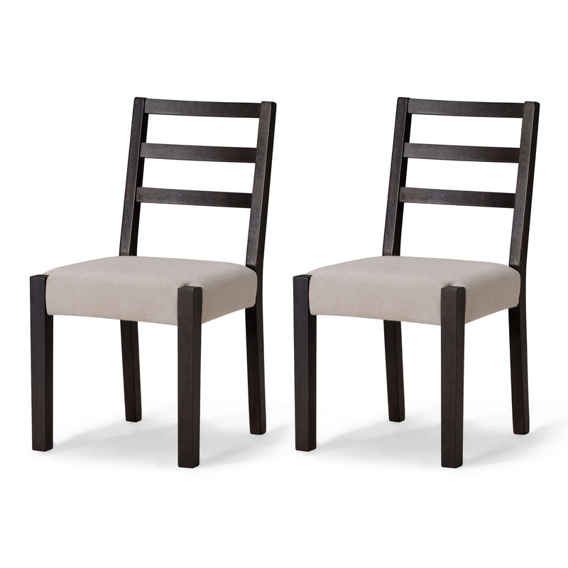 Maven Lane Willow Rustic Dining Chair, Black with Dove Weave Fabric, Set of 2