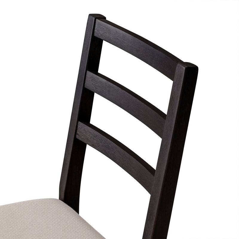 Maven Lane Willow Rustic Dining Chair, Black with Dove Weave Fabric, Set of 4