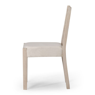 Maven Lane Willow Rustic Dining Chair, White with Cream Weave Fabric, Set of 4