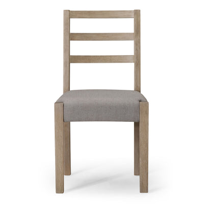 Maven Lane Willow Rustic Dining Chair, Grey with Slate Linen Fabric, Set of 4