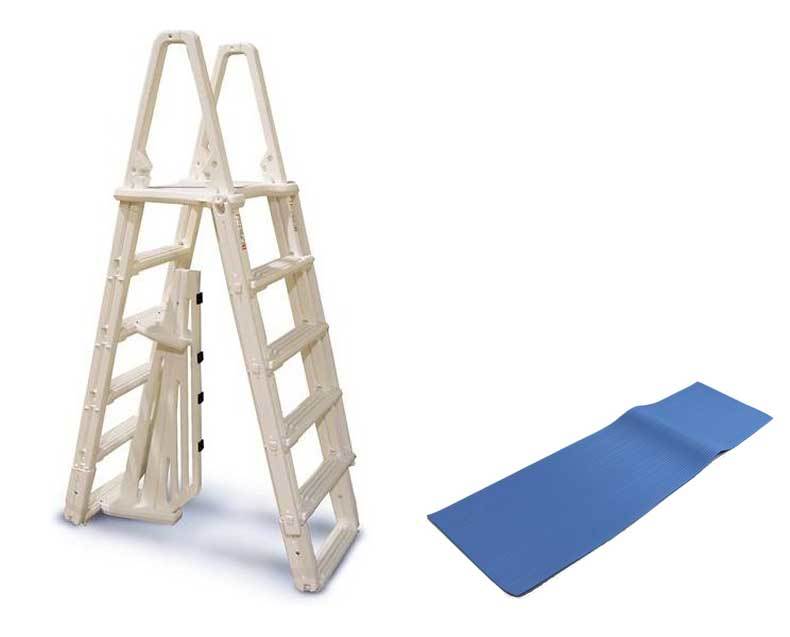 Confer Plastics A-Frame Pool Ladder & Hydrotools by Swimline 9" x 24" Ladder Mat