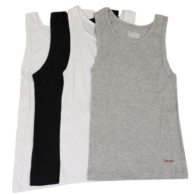 (4) Pcs Hanes Womens Tank Tops X-Large - White/Black/Gray XL (Open Box)