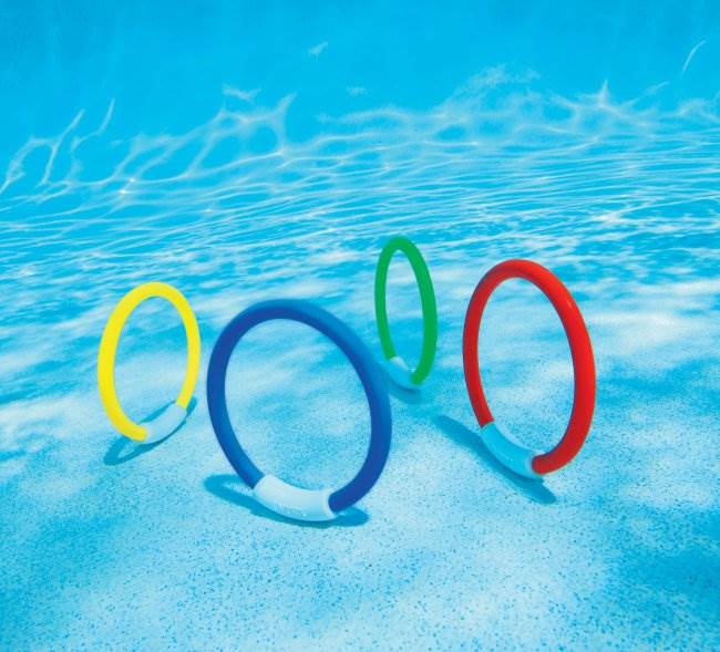Intex Underwater Swimming / Diving Pool Toy Rings - (4 Pack) (Open Package)