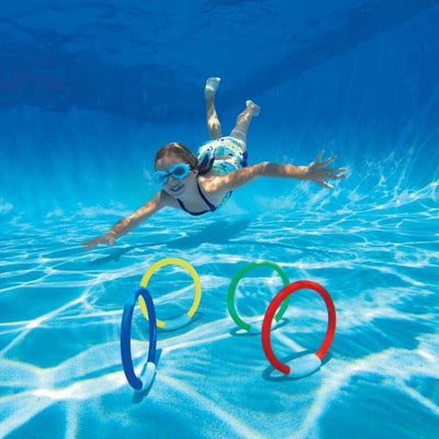 Intex Underwater Swimming / Diving Pool Toy Rings - (4 Pack) (Open Package)