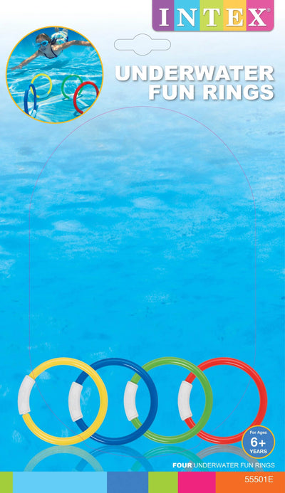 Intex Underwater Swimming / Diving Pool Toy Rings - (4 Pack) (Open Package)