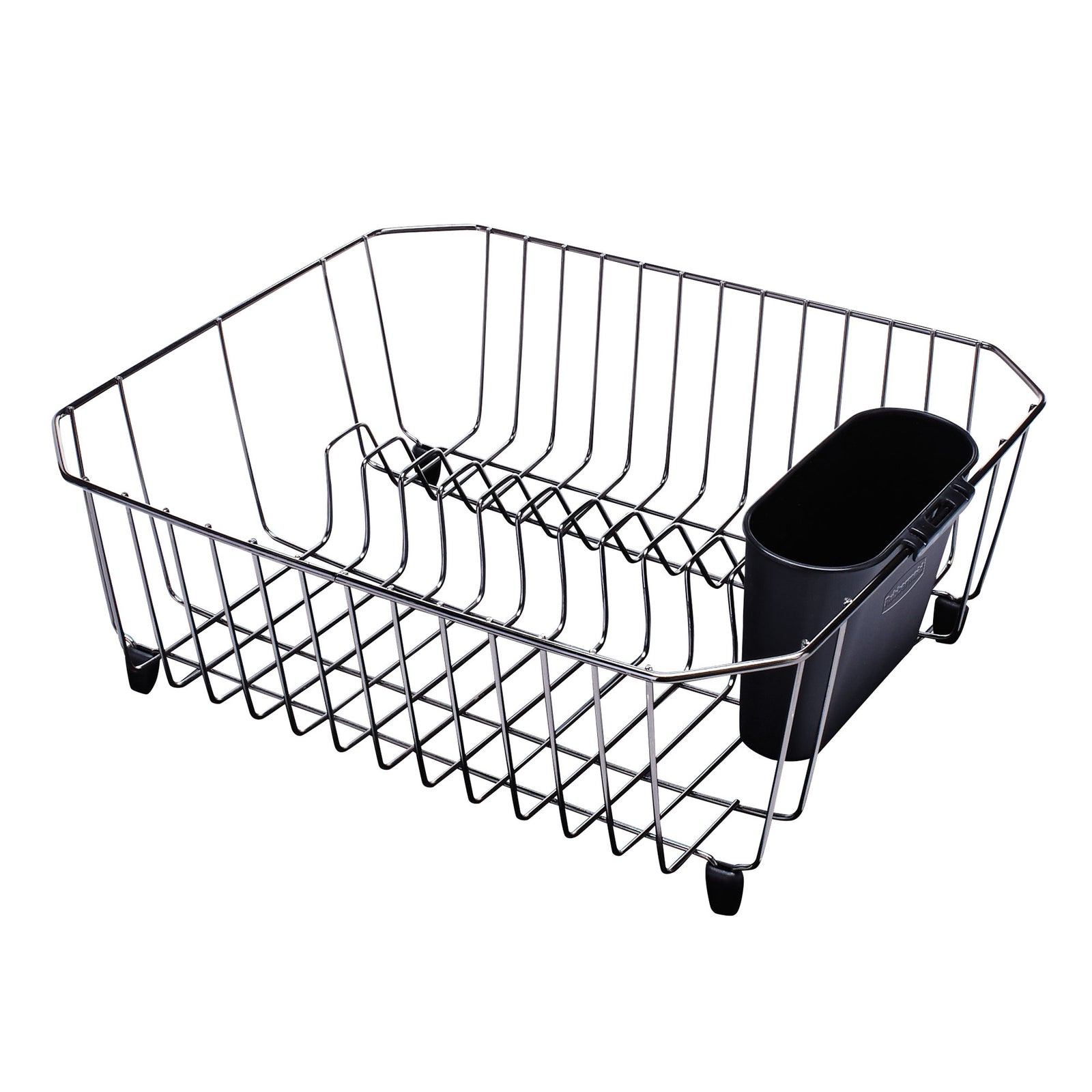Rubbermaid Home Kitchen Gadget Twin Sink 11 Slot Dish Rack Drainer, Black Chrome - VMInnovations