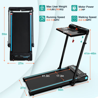 Ksports 3 in 1 Pro Electric Treadmill Cardio Training Set, Navy (Open Box) - VMInnovations