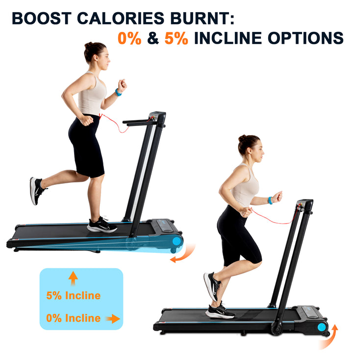 Ksports 3 in 1 Pro Electric Treadmill Cardio Strength Training Workout Set, Navy