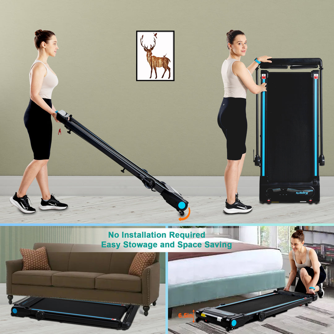 Ksports 3 in 1 Pro Electric Treadmill Cardio Strength Training Set, Navy (Used)