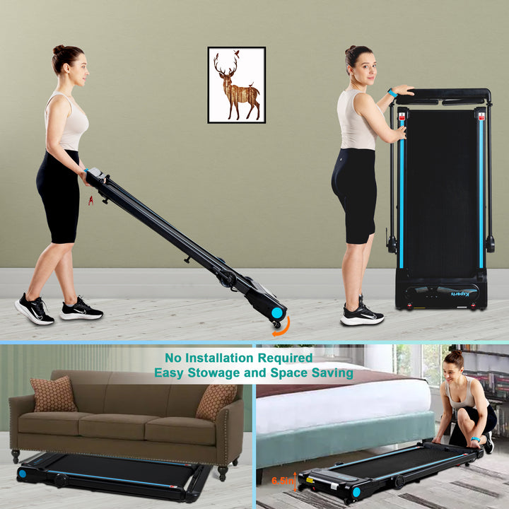 Ksports 3 in 1 Pro Electric Treadmill Cardio Strength Training Set, Navy (Used)