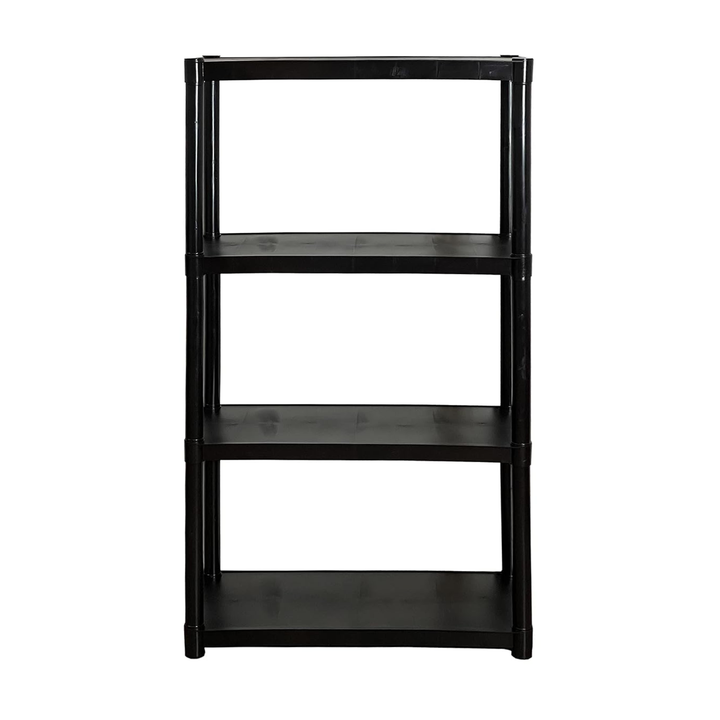 Juggernaut Storage 55" Plastic 4 Tier Garage/Shed Utility Shelving Rack, Black