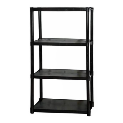 Juggernaut Storage 55" Plastic 4 Tier Garage/Shed Utility Shelving Rack, Black - VMInnovations