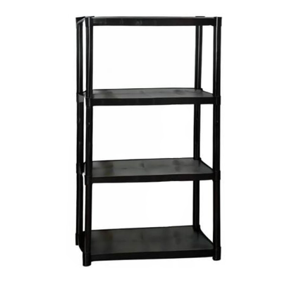 Juggernaut Storage 55" Plastic 4 Tier Garage/Shed Utility Shelving Rack, Black - VMInnovations