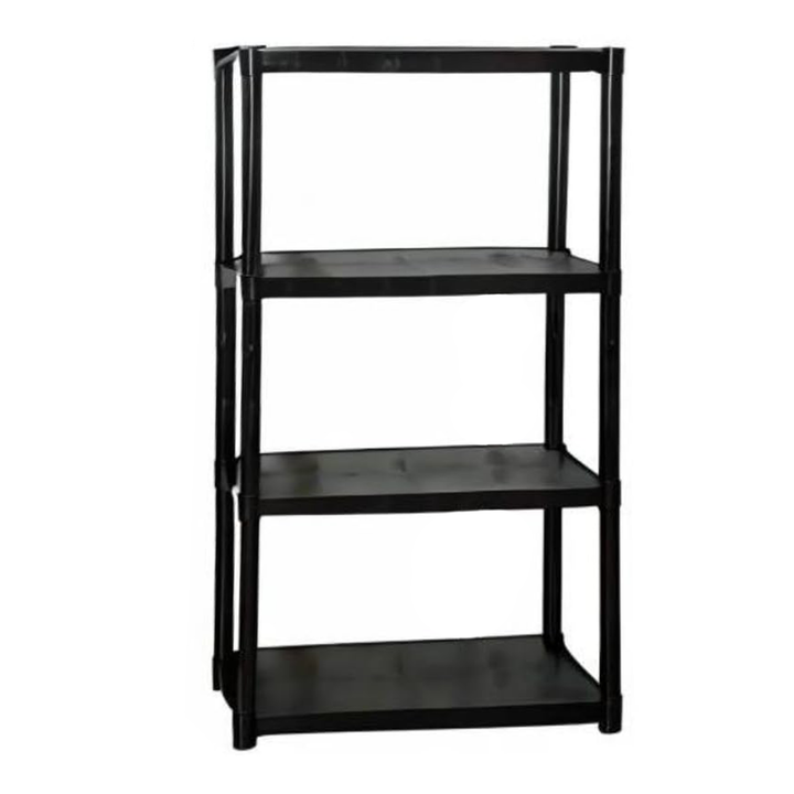 Juggernaut Storage 55" Plastic 4 Tier Garage/Shed Utility Shelving Rack, Black