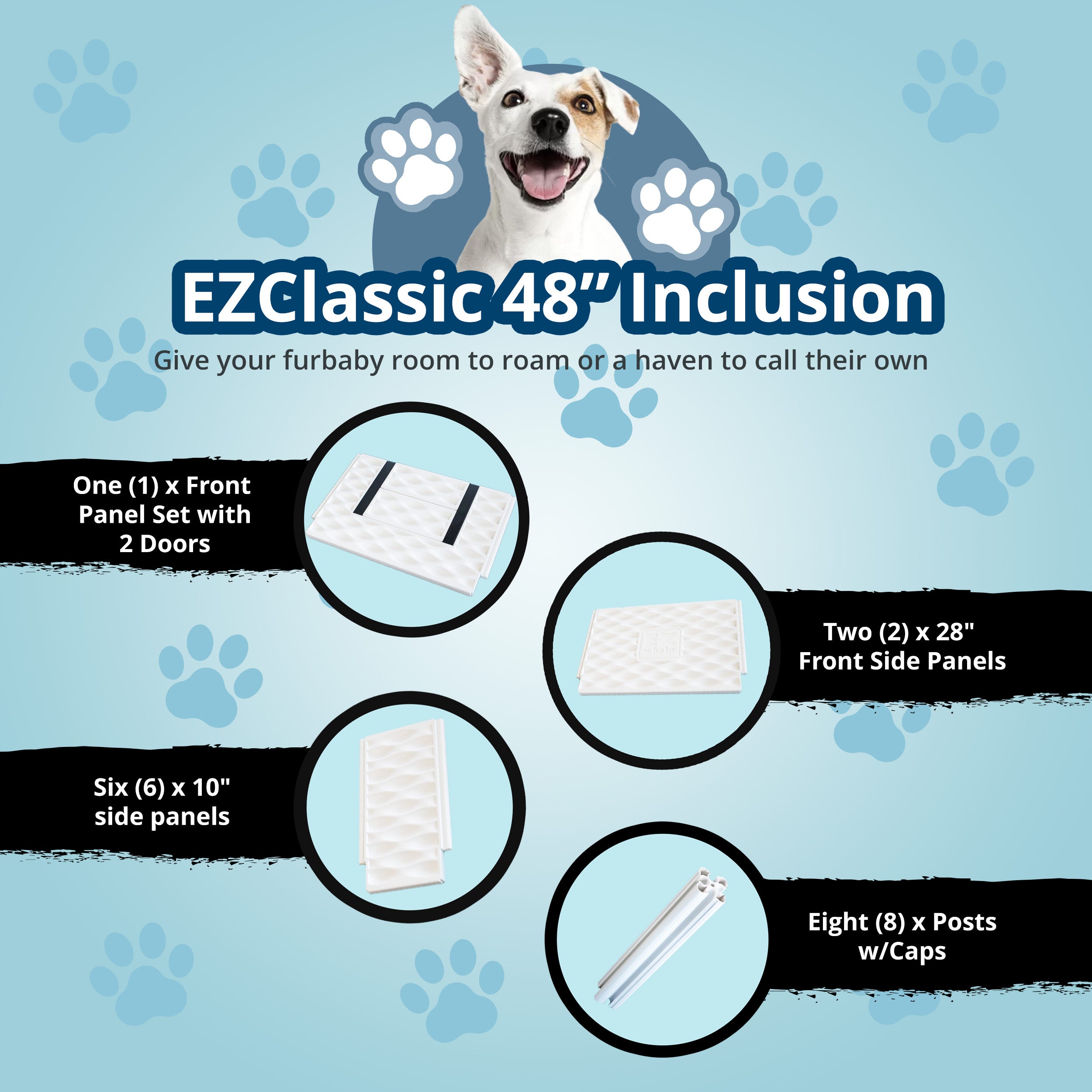 EZwhelp EZclassic 48" Add On Room with Front Panel Set & Doors, White (Open Box) - VMInnovations