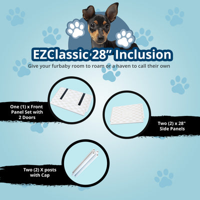 EZwhelp EZclassic 28 Inches Add On Room with Front Panel Set and Doors, White - VMInnovations