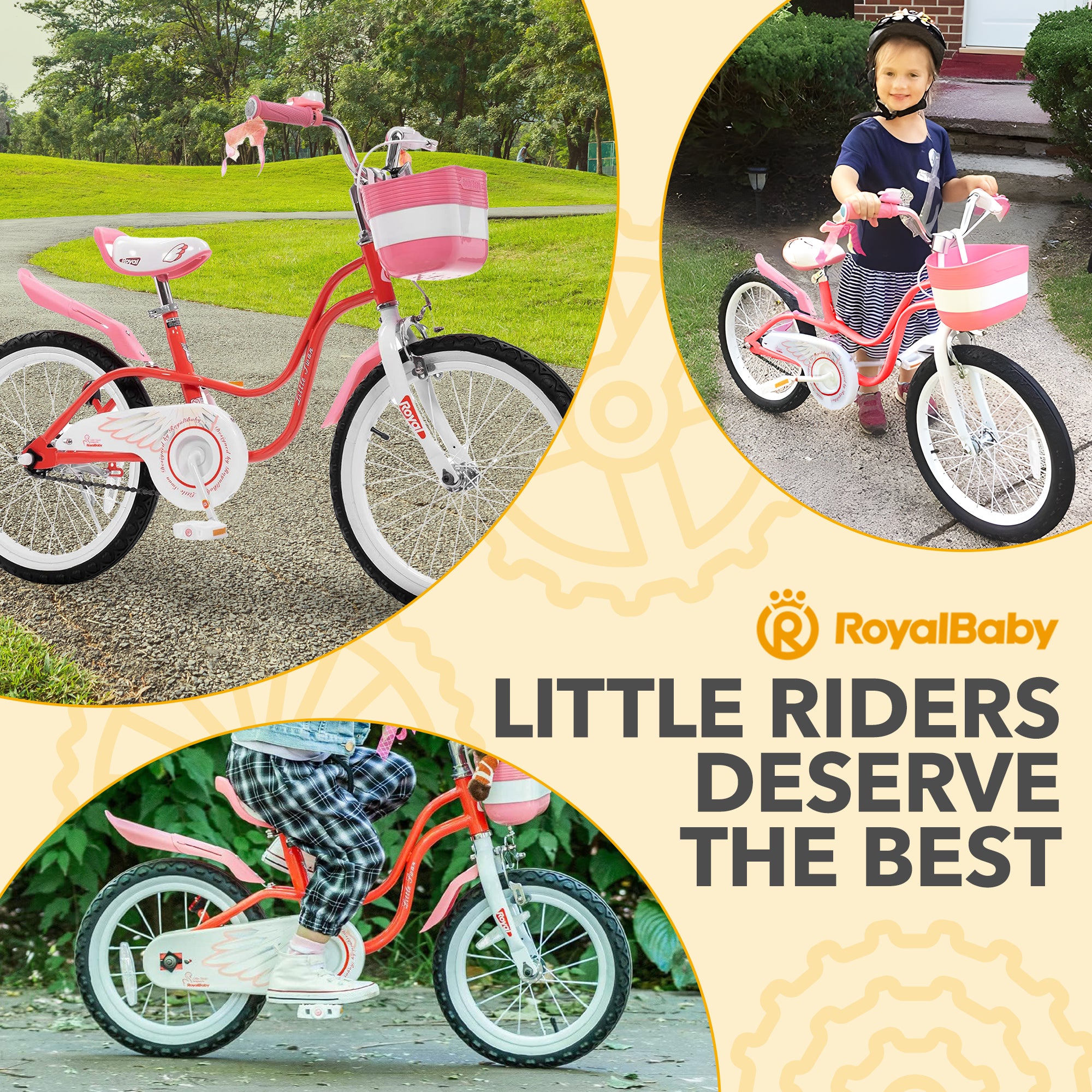 RoyalBaby Princess Girl Kids Outdoor Bicycle 18 Inch with Kickstand, Swan/Red - VMInnovations