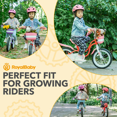 RoyalBaby Princess Girl Kids Outdoor Bicycle 18 Inch with Kickstand, Swan/Red - VMInnovations