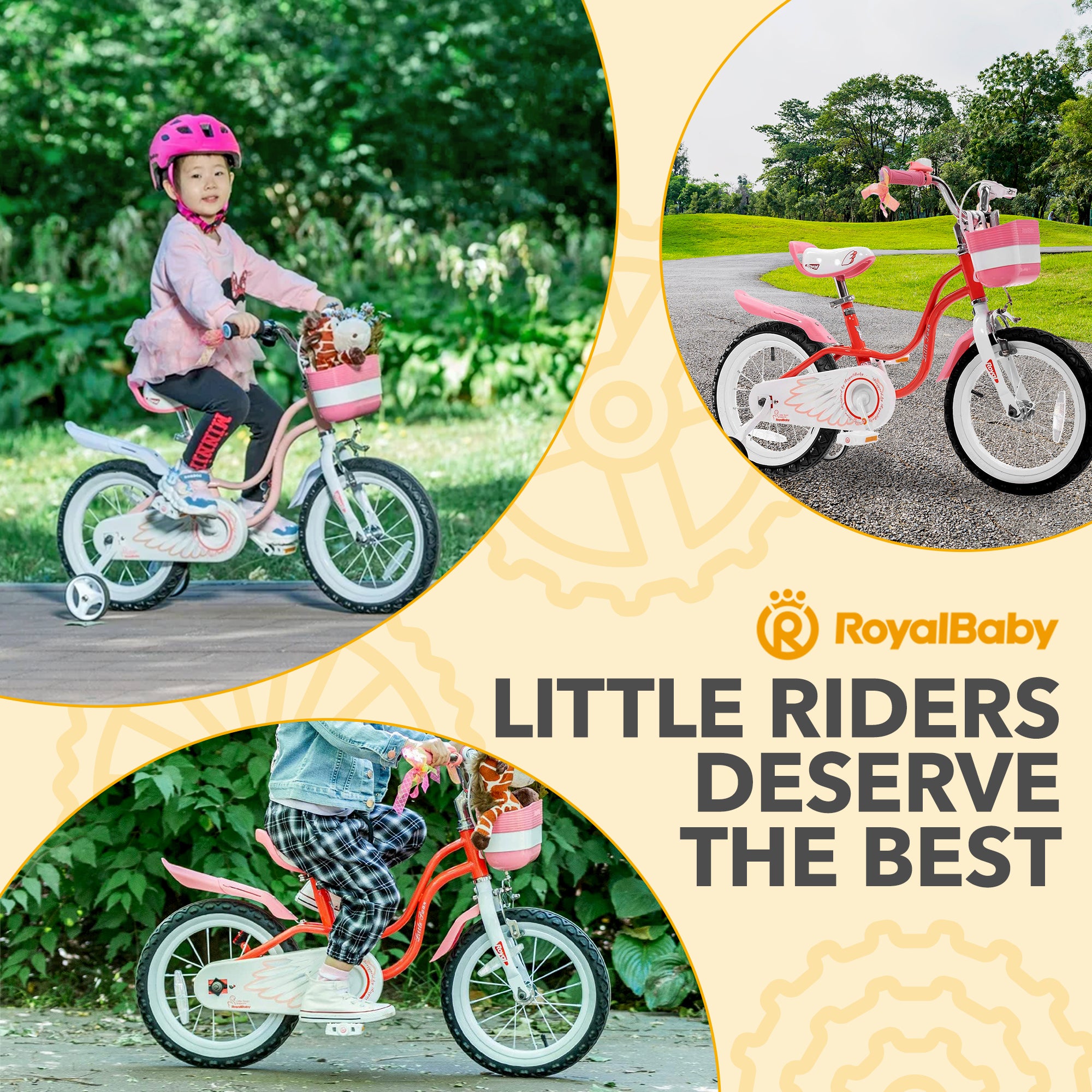 RoyalBaby Princess Girl Kids Bicycle 14 Inch with Training Wheels, Swan/Red - VMInnovations