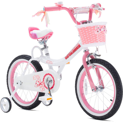 RoyalBaby Bike 16" w/Training Wheels & Kickstand, Jenny/White Pink (For Parts) - VMInnovations
