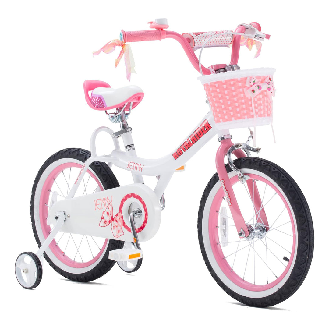 RoyalBaby Princess Bicycle 12" w/Training Wheels, Jenny/White Pink (Open Box)