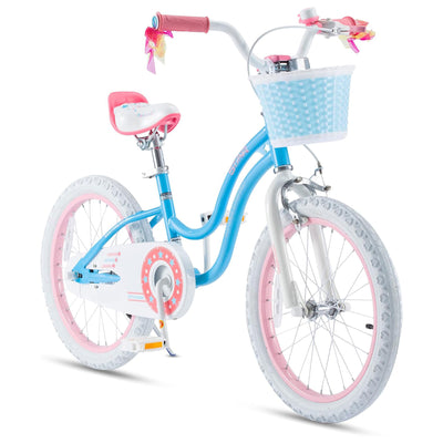 RoyalBaby Stargirl Children's Outdoor Bicycle, 18 Inch with Kickstand, Blue