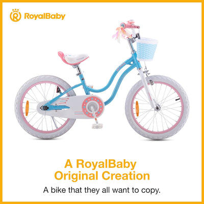 RoyalBaby Stargirl Children's Outdoor Bicycle, 18 Inch with Kickstand, Blue - VMInnovations