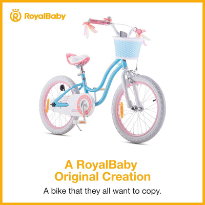 RoyalBaby Stargirl Children's Outdoor Bicycle, 18 Inch with Kickstand, Blue