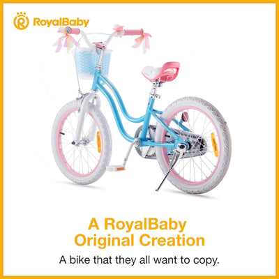 RoyalBaby Stargirl Children's Outdoor Bicycle, 18 Inch with Kickstand, Blue