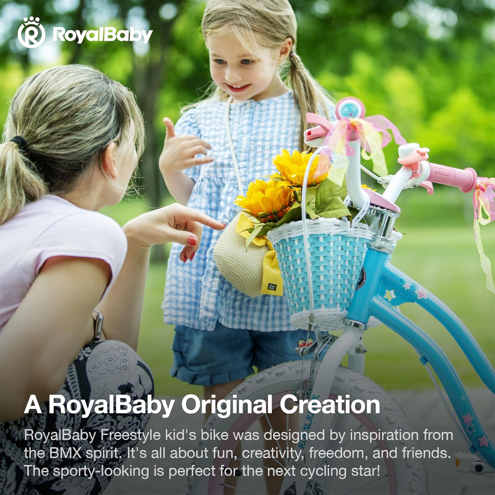 RoyalBaby Stargirl Children's Outdoor Bicycle, 18 Inch with Kickstand, Blue - VMInnovations