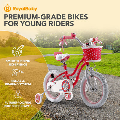 RoyalBaby Stargirl Children's Bicycle 14 Inch w/Training Wheels, Pink (Open Box)