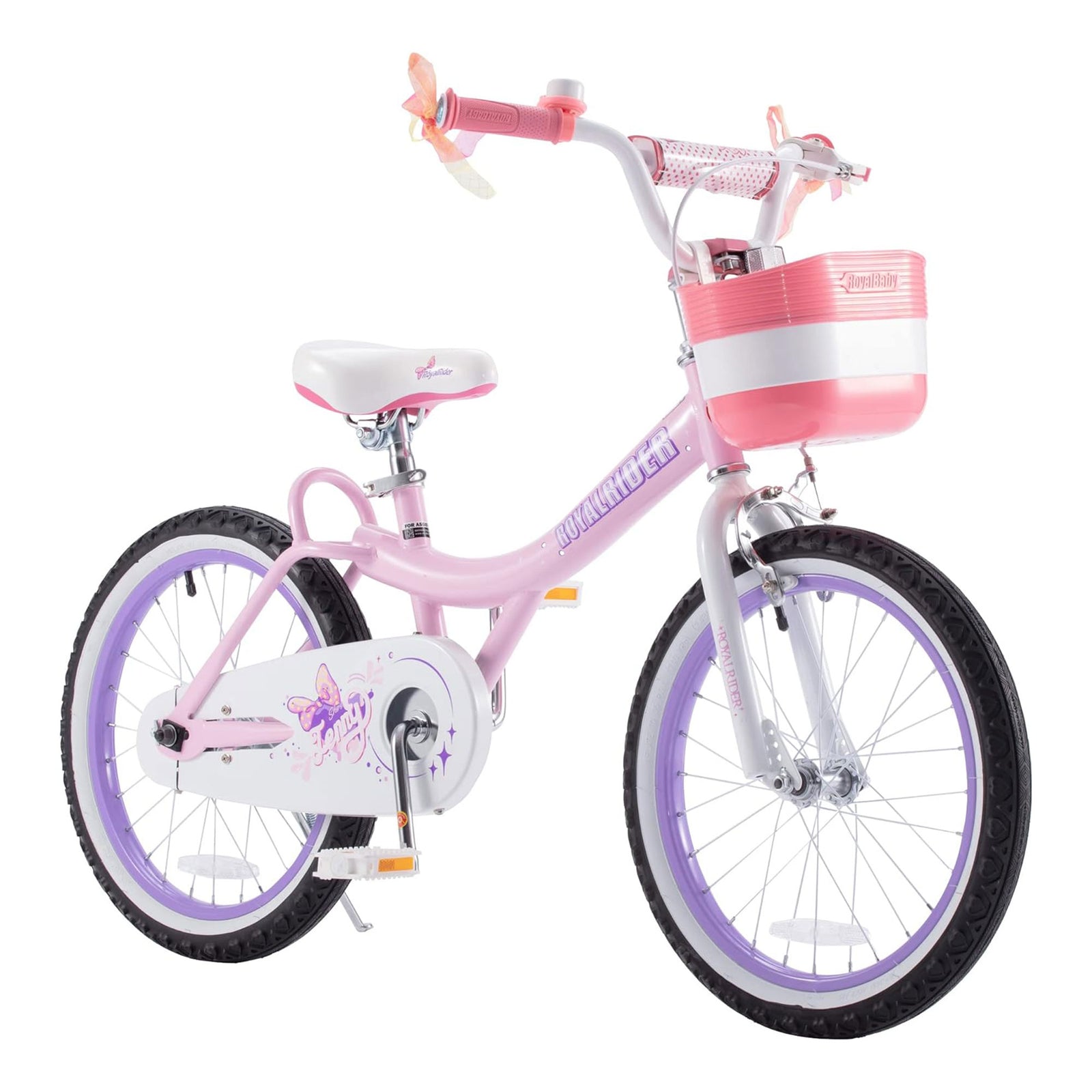RoyalBaby Princess Girl Kids Outdoor Bicycle 18 Inch with Kickstand, Jenny/Pink - VMInnovations