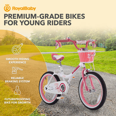 RoyalBaby Princess Girl Kids Outdoor Bicycle 18 Inch with Kickstand, (Open Box) - VMInnovations