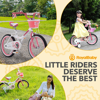 RoyalBaby Princess Girl Kids Outdoor Bicycle 18 Inch with Kickstand, (Open Box) - VMInnovations