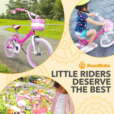 RoyalBaby Princess Girl Kids Outdoor Bicycle 18" with Kickstand, Bunny/Fuchsia (Open Box)
