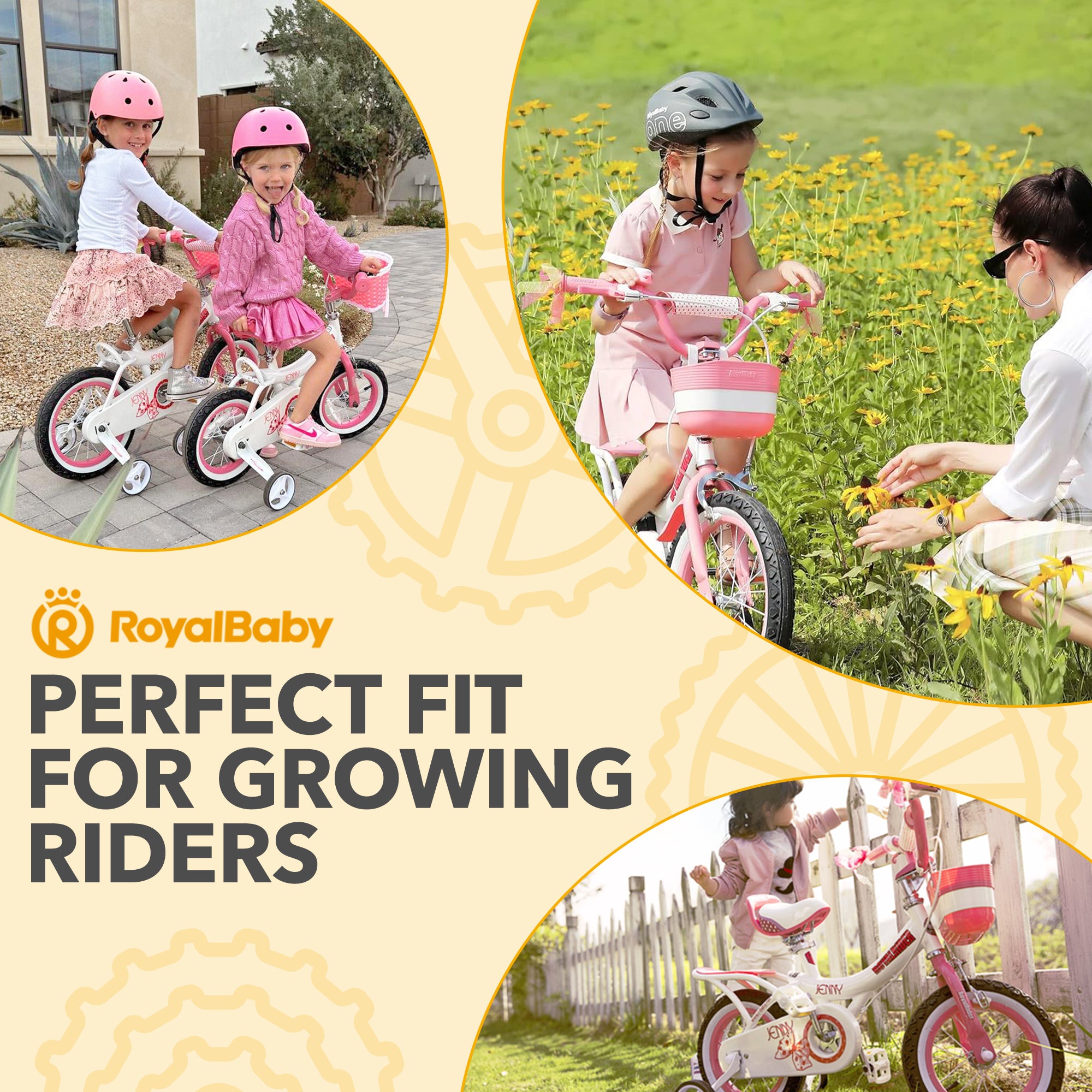 RoyalBaby Princess Kids Bicycle 12" w/ Training Wheels, Bunny/Fuchsia (Open Box) - VMInnovations