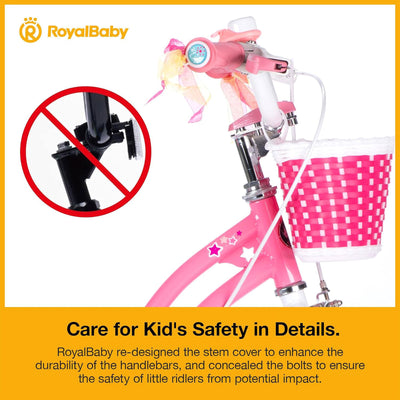 RoyalBaby Stargirl Children's Outdoor Bicycle 16 Inch with Training Wheels, Pink - VMInnovations