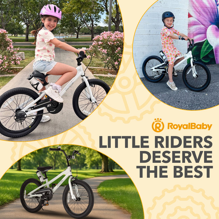 RoyalBaby Freestyle Outdoor Kid's Sporty Bicycle with Kickstand, 18 Inch, White